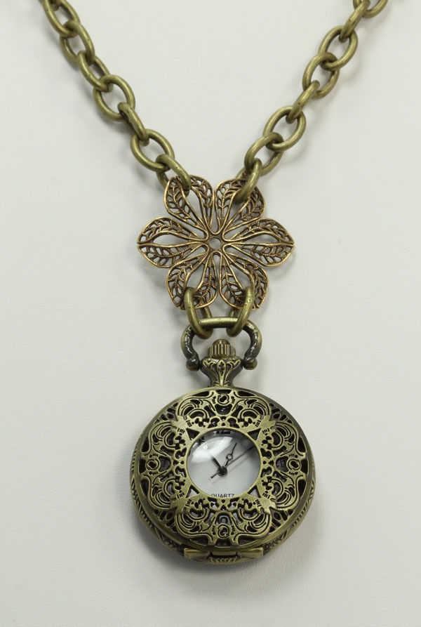 AMY KAHN RUSSELL Watch Pendant on 34" Necklace