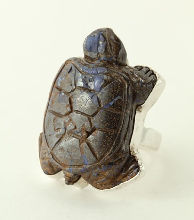 Boulder Opal Turtle Ring