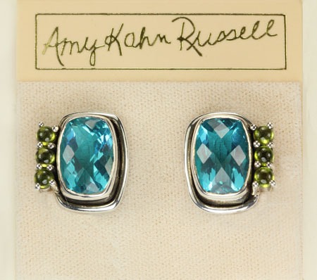 Blue Quartz Clip Earrings--CAN BE CONVERTED TO POST
