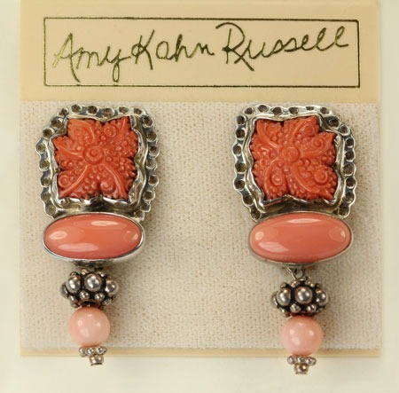 Carved Coral Clip Dangles--CAN BE CONVERTED TO POST