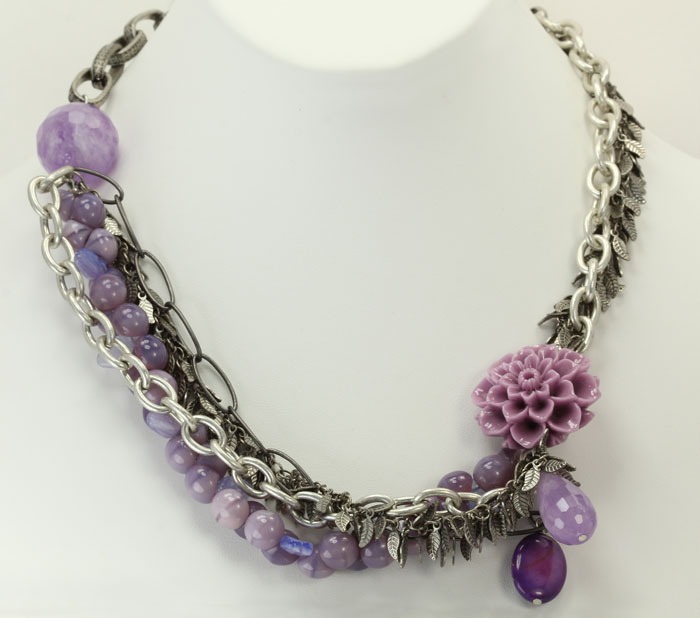 Hand Carved Flower Necklace