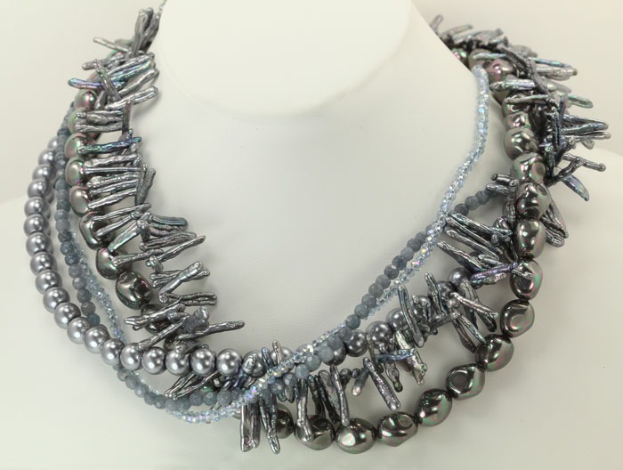 Platinum Multi Strand Choker