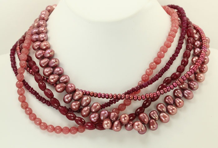 Raspberry Multi Strand Choker