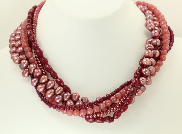 Raspberry Multi Strand Choker