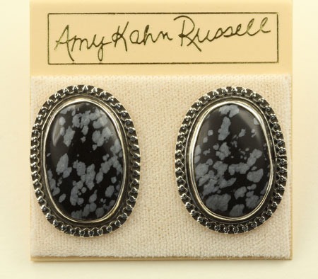 Snowflake Obsidian Post Earrings