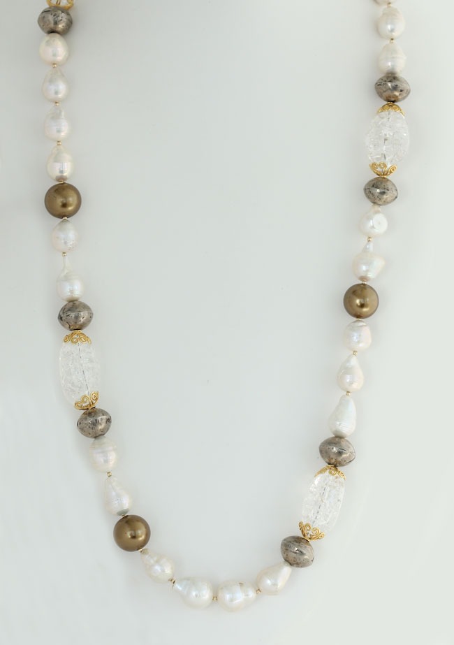 Akoya Pearl & Crystal Necklace