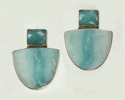 Amazonite Clip Earrings