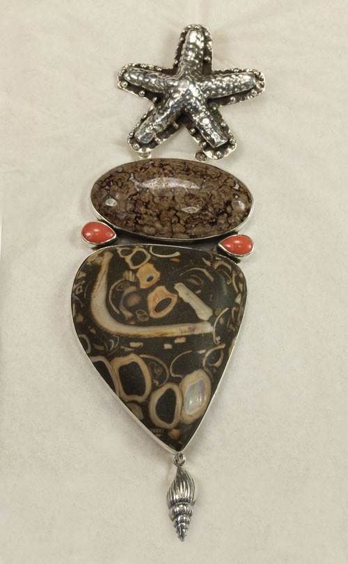 Baja Fossilized Seabed Pin-Pendant