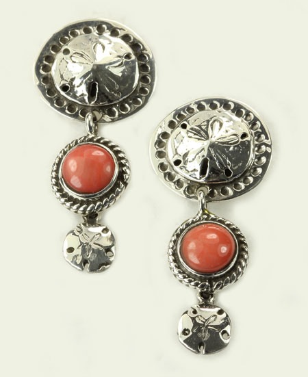 Balboa Beach Post or Lever Back Natural Coral Earrings