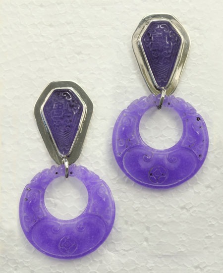 Carved Asian Inspired Post Earrings