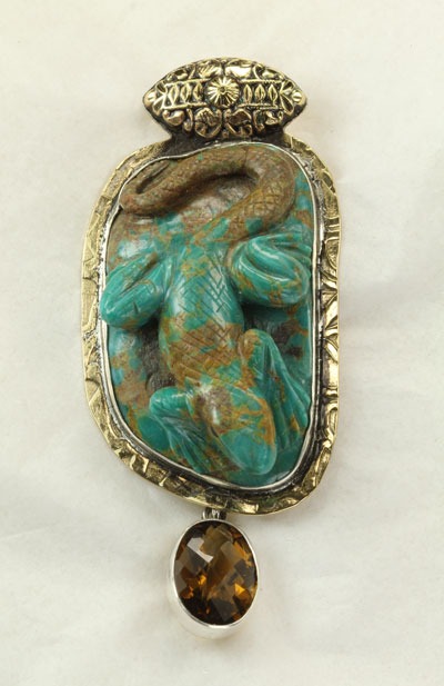 Carved Turquoise Salamander