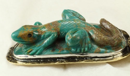 Carved Turquoise Salamander