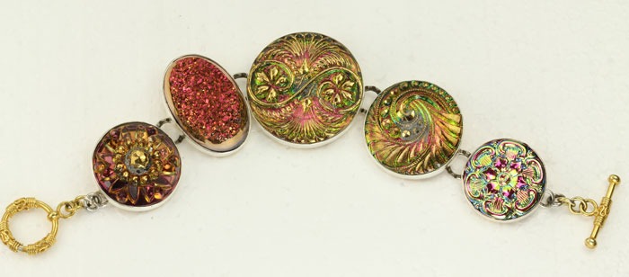 Czech Glass Button Bracelet