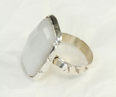 Faceted Calcite Ring