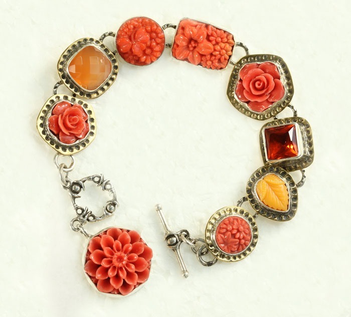 Fossilized Coral & Fire Agate Post Earrings--CAN BE CONVERTED TO CLIP