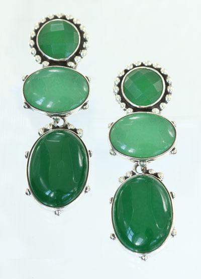Emerald Clip Dangle Earirngs--CAN BE CONVERTED TO POST