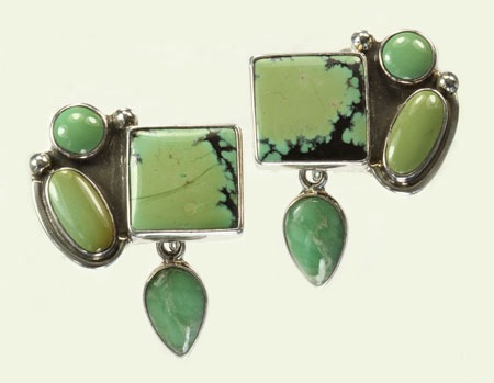 Green Turquoise Clip Dangles