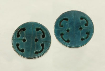 Hand Carved Jade Clip Earrings