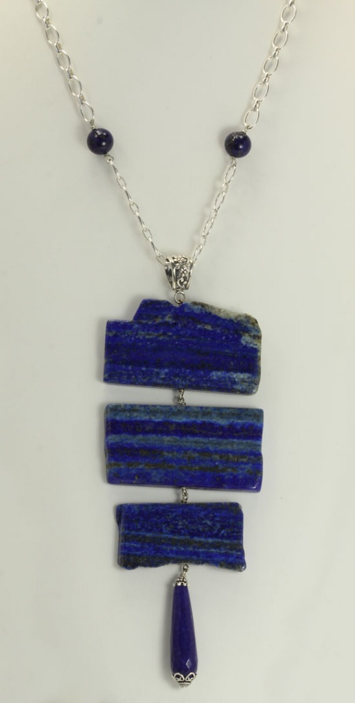 Lapis With Gold Statement Necklace