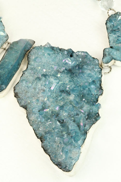 Large Aqua Aura Statement Collar