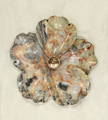 Large Crazy Lace Agate Pin-Pendant