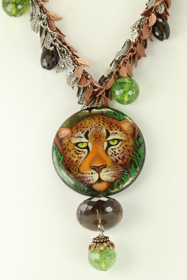 Russian Hand Painting on Black Onyx
