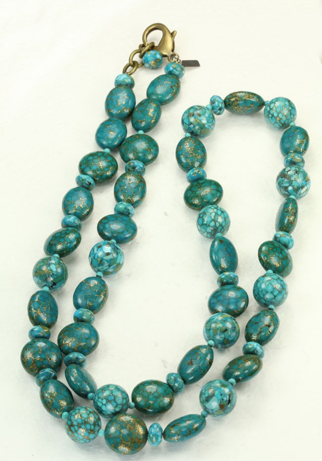 Long Turquoise Matrix Necklace