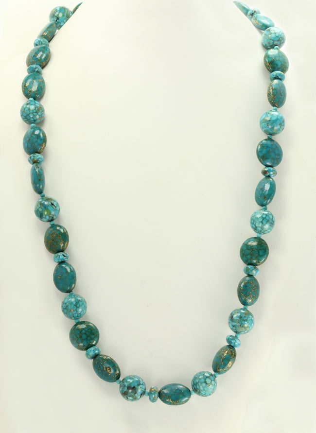 Long Turquoise Matrix Necklace