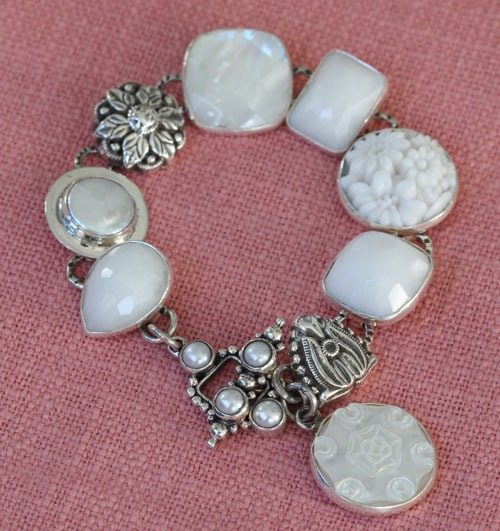 Mother of Pearl & Vintage Glass Bracelet