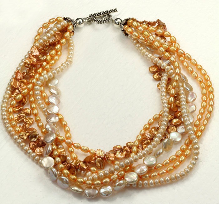 Peach Fresh Water Pearl Tourssade
