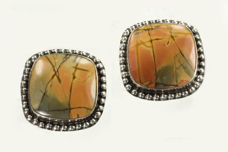Red Creek Jasper Clip Earrings