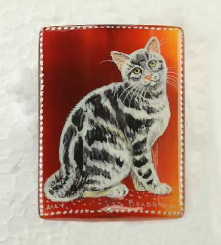 Russian Hand Painting on Carnelian