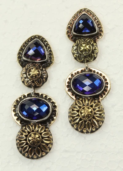 Titanium With Quartz Post Dangle Earrings