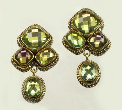 Titanium with Quartz Clip Dangle Earrings
