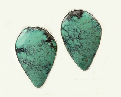 Turquoise Teardrop Clip Earrings 