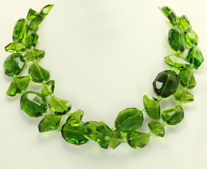 Two-Strand Adjustable Green Quartz Necklace
