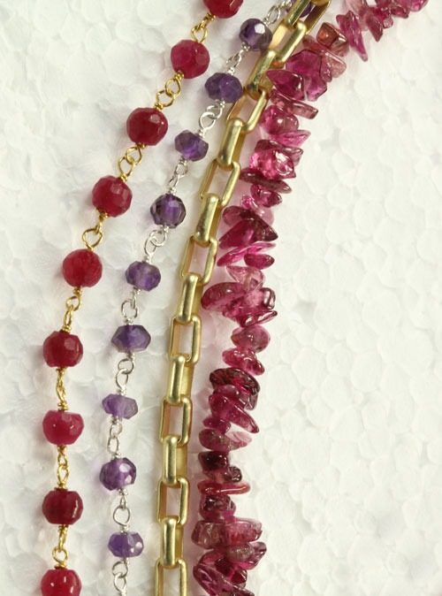 Necklace Inspired by "Woman with Fruits" by Alphonse Mucha