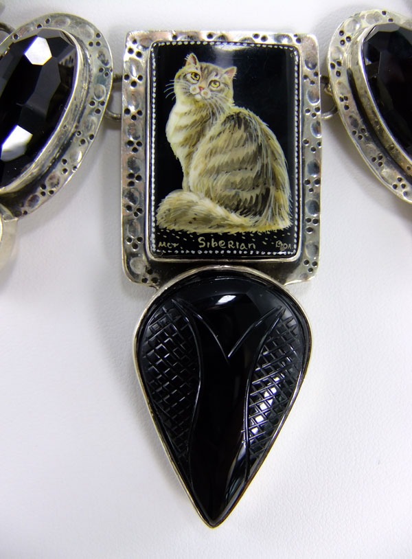Hand Painting on Black Onyx 