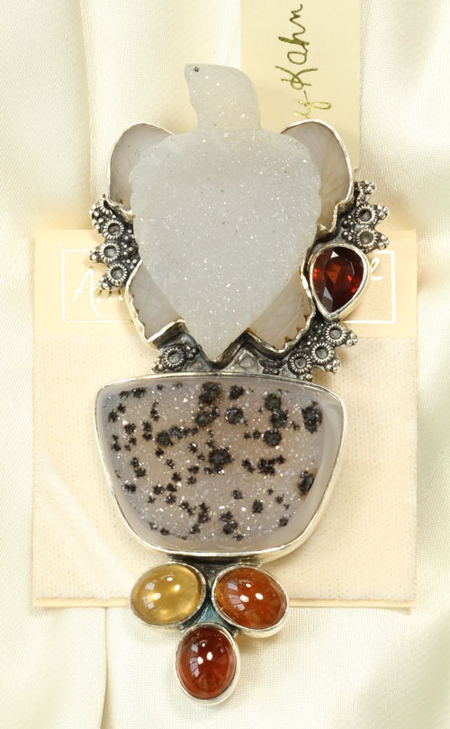 Drusy Turtle Pin-Pendant