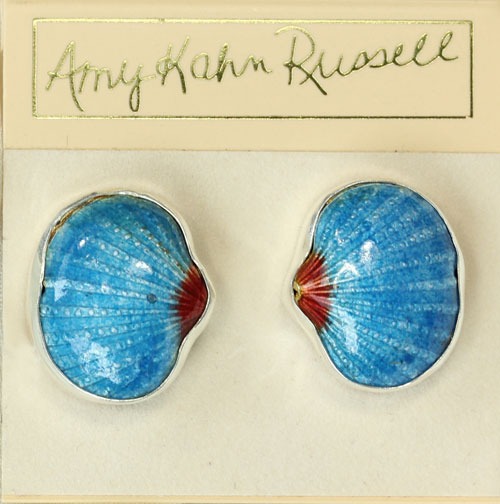 Hand Painted Enamel Clip Earrings