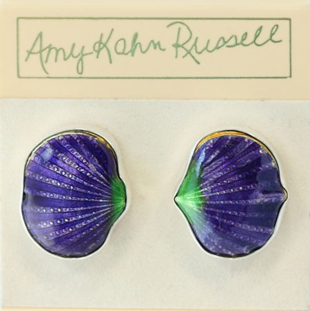 Hand Painted Enamel Clip Earrings--CAN BE CONVERTED TO POST