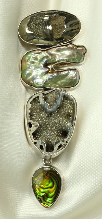 Russian Pyritized Ammonite Pin-Pendant