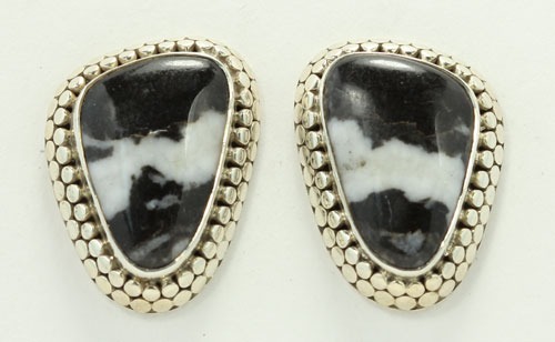 Zebra Stone Post Earrings  