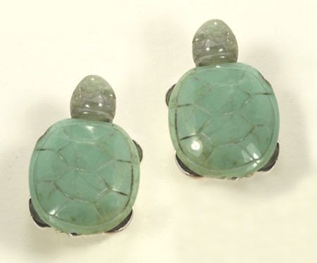Jade Turtle Clip Earrings--MATCHING BRACELET