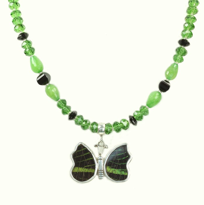 Preserved Butterfly Wing Necklace & Earrings