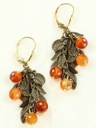 Carnelian & Vermeil Lever Back Earrings