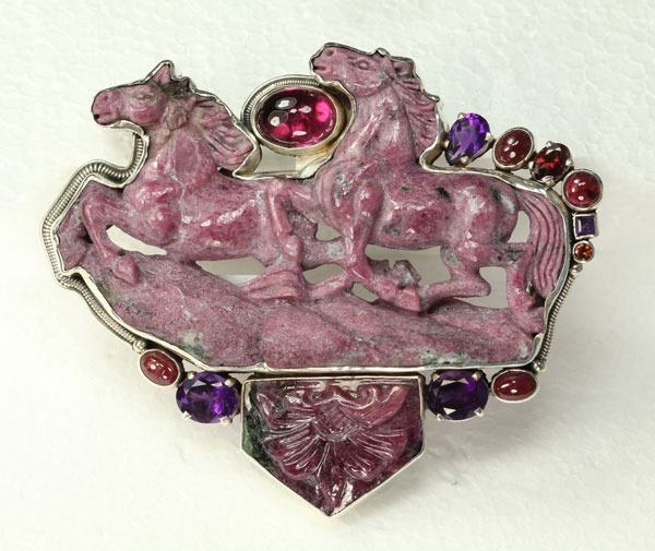 Carved Ruby Zoisite Post Earrings