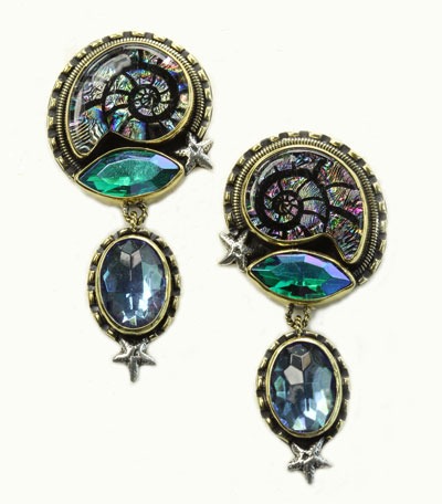 Spectacular Dichroic Nautilus Post Dangles
