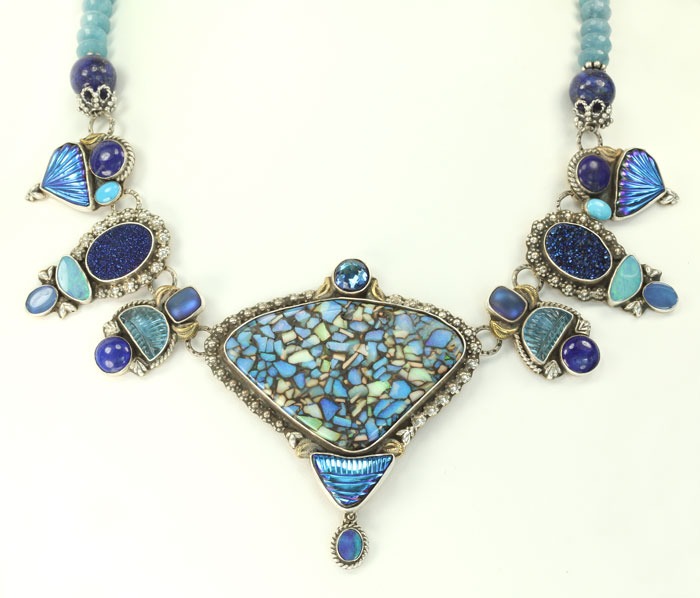 Opal, Lapis, & Aquamarine Collar