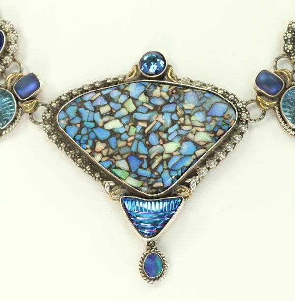 Opal, Lapis, & Aquamarine Collar